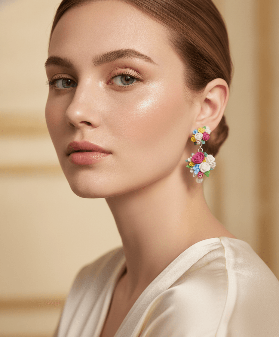 Peony Crystal Stud Earrings