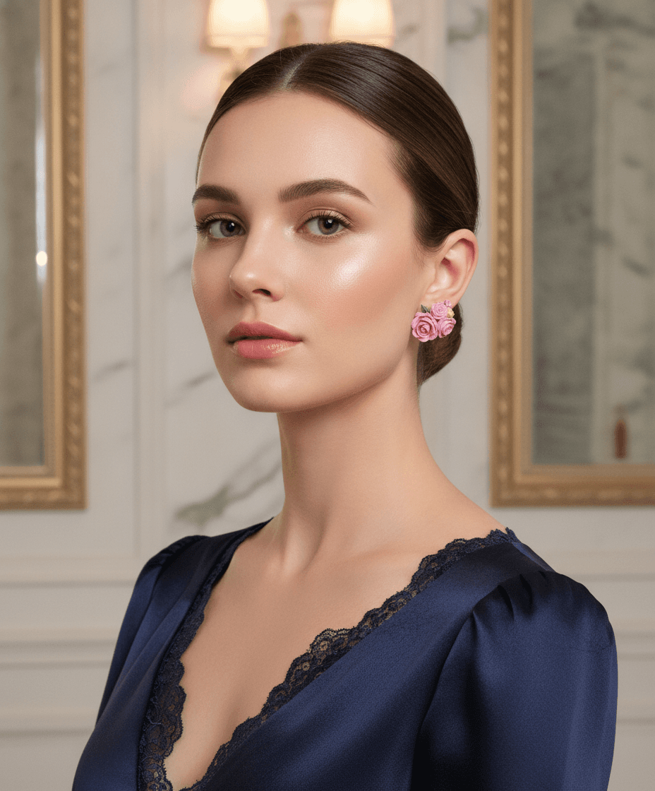 Peony Crystal Stud Earrings