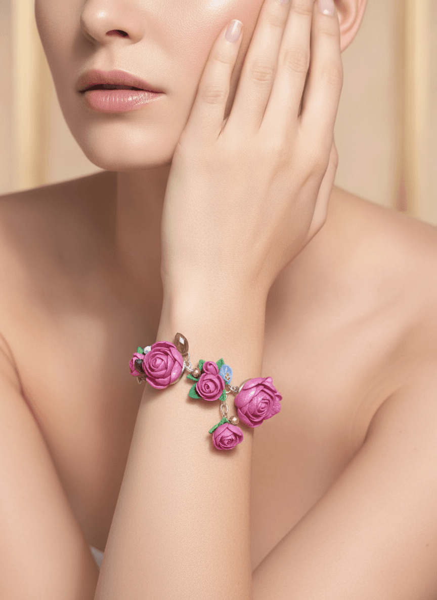 Pink Rose Bracelet